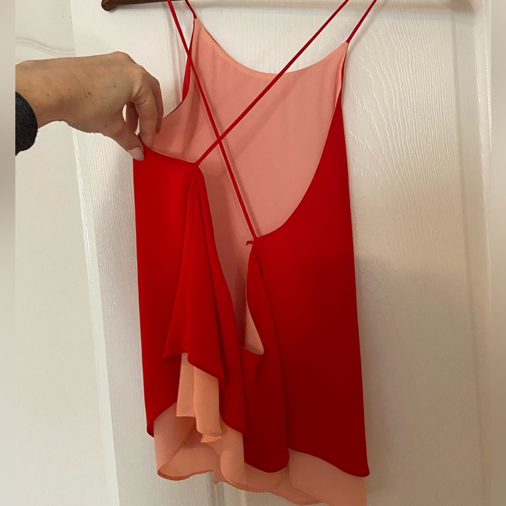 Zara Strappy Low Back Red Top